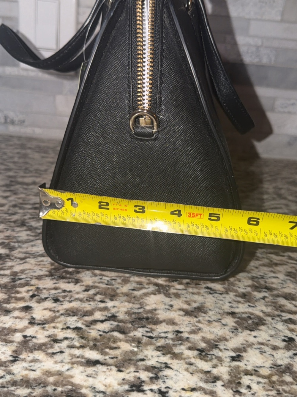 kate spade Black Saffiano Dome Satchel with Gold Hardware - Picture 6 of 7